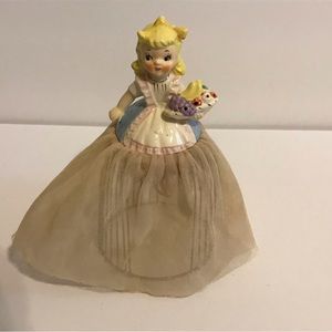 1950s Porcelain 1/2 Doll On A Wire Bottom